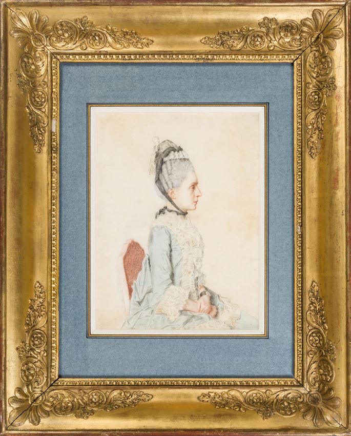 Jean-Etienne LIOTARD - Portrait of a Seated Woman, in Profile to the Right | MasterArt